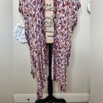 Knox Rose  Floral Open Side Kimono Duster in Cream & Multicolor Size M/L Photo 4