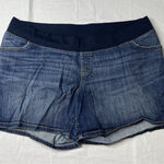 Old Navy Maternity hello pretty mama Pull On denim jean Shorts blue XLarge Photo 0