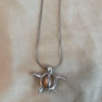 Boutique Silver Turtle Pearl Necklace  Photo 1