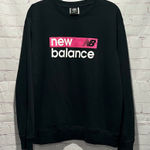 New Balance Black Crewneck Sweatshirt with Pink Logo Woman’s Size XL Photo 0