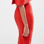 Lavish Lice Red Lavish Alice Deep Bandeau Asymmetric Hem Midi Dress Size US 4 (UK 8) Photo 1