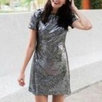 Ann Taylor Metallic  Silver Sequined Party Dress Size 8 New Photo 0