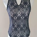 No Comment  black sheer lace bodysuit size small Photo 0