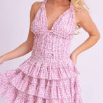 Amy Jane London Iris Ruffle Mini Dress NWT Sz. S Pink Photo 0