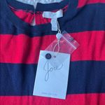 Joie  Ecedra Faux Wrap Stripe Knit Sweater Dress Midnight Blue Cherry Red Small Photo 6
