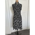 Madewell Smocked Crewneck Sleeveless Mini Dress in Floral Black White Sz 2 NU575 Photo 9