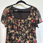 Y2K Black Floral Whimsygoth Maxi Dress Empire Fairy Grunge Dark Romantic Sz 14 Photo 4