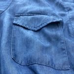 BCBGMAXAZRIA Blue Denim-Like Faux Leather Trim Emilee Dress Small Photo 4