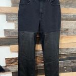 Abercrombie & Fitch NWT 90s Straight High Rise Jeans Faux Leather sz 29 / 8S Photo 1