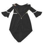 Calvin Klein Black 3/4 Bell Sleeve White Piping Trim Sheath Dress Size 6 Photo 4