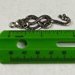 Snake Skull Pendant Charm for Necklace Silver Color Metal Goth Photo 2