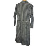 Numero Uno Size M Long Sleeve Belted Shirt Dress Gray Tweed Blue Stripe Academia Size M Photo 4