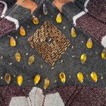 ISSHU Beaded Tank Top Sleeveless‎ Knit Chevron Pattern Medium Brown Photo 7