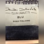 Elisa Cavaletti Italian Blue Acid Wash Pleather Trim Viscose Button Shirt Photo 8