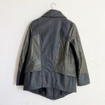 Cut25 by Yigal Azrouel Leather and Wool Blazer Jacket Grey Gray Size 8 Photo 2