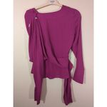 RTR Atlein Sz 6 Pink Side Tie Long Sleeve V Photo 6