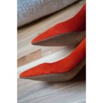 LK Bennett  Floret Suede Pointed Toe Court Heels Pumps Orange EU 36.5 US 6 Photo 9