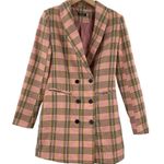 Nasty Gal Blazer Dress Size 8 Plaid Decisions Menswear Style Pink Yellow Button Photo 2