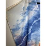 Chico's Poncho Top Womens Small Medium Blue Pink Sheer Chiffon V Neck Boho Flowy Photo 3