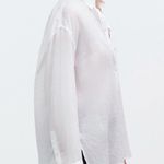 Madewell  The Oversized Shirt in Eyelet White 100% Ramie Size Small NWT Photo 2