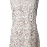 Belle Badgley Mischka Cream Lace Sleeveless Cocktail Dress Photo 0