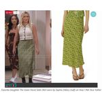 💕FAVORITE DAUGHTER💕 The Gwen Satin Midi Skirt ~ Green Floral Print XL NWOT Photo 11