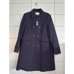 NWT Women's Hobbs London Jasmin Wool Double Breasted Coat size 12 Quiet Luxury Blue Photo 2