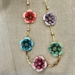 Multicolor Enamel Flower Choker Necklace Photo 3