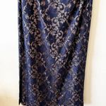 Eliza J  Navy Blue Lace Formal Dress Size 14 Cap Sleeve Long Length‎ Bridesmaid Photo 5
