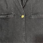 Elan Denim Blazer Jacket Puff Sleeve Casual Career Black Wash Small Photo 7