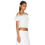 Cult Gaia Sosha Feather Top in Off White 6 New Womens Blouse Photo 1