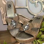 Yellow Box  Sandals Wedges Womens 7 Tan Rhinestone Photo 0
