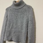 Madewell  Gray Hand knit Cozy Alpaca Wool Chunky Knit Turtleneck Sweater Photo 2