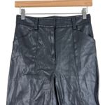 H&M  Faux Leather Pants Womens 4 Black High Rise Straight Leg Cropped Biker Edgy Photo 1