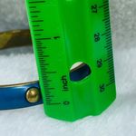 Blue Color Enamel Gold Tone Bangle Bracelet Slip on Vintage Photo 6