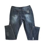 indigo. NWOT Thread Co. Embroidered Distressed Jeans - Size 12  ***Item: 0703 Photo 2