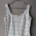 Karl Lagerfeld Dress sz 8 White Black Polka Dot Sleeveless pencil wiggle Photo 1