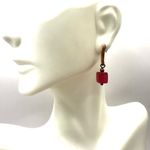 Lia Sophia coppertone and pink beaded drop earrings Photo 4