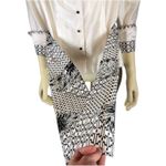 Marisa Baratelli 1990s Silk Blouse Black White Abstract Trim Size 12 Photo 6