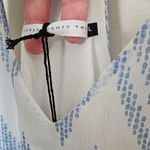 Three Eighty Two  Dress Tanner Slip White Blue Chevron Dot Print Mini Cocktail Photo 3