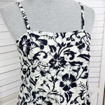 Far Away Tropical Floral Print A Line Sundress Cream Black Small Photo 4