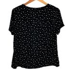 Nation Ltd  Black & White Polka Dot Satin Short Sleeve T-Shirt Size Large Top Photo 3