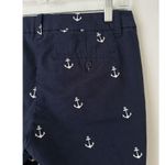 J.Crew Navy Blue Anchor Print Long Modest High Rise Bermuda Shorts Women’s SZ 2 Photo 3