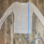 Ann Taylor LOFT Gray Crocheted Knit Sweater Photo 7