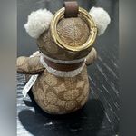 Coach  Signature Canvas Teddy Bear Keychain Photo 1