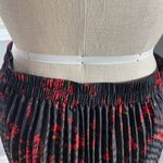 Hobbs London Hobbs Black & Red floral Knife Pleated Midi Skirt Elastic Waist - UK 12/ US 8 Photo 1