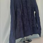 Chico's  Navy Blouse Long Sleeve Ruffle Button Up Size 1 Women’s Photo 3