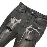 SheIn NWT, Graphic and Pain Splashed Ripped Hi Rise Jeans, Sz 28 Photo 7
