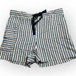 Chinti & Parker Midsummer Relaxed Shorts Women's 4 Off White Blue Tie Waist RTR Photo 2
