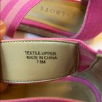 Talbots Illyssa Espadrille Flats Sandals 7.5M Pink Tan Open Toe Striped Photo 9